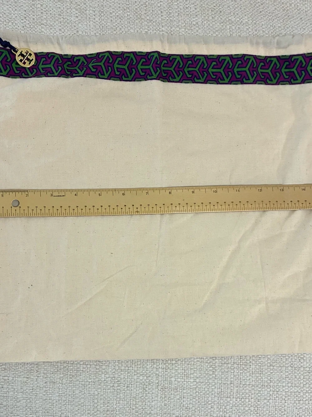 Tory Burch EUC Geometric Dust Bag Drawstring